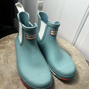 New HUNTER Tiffany Blue women’s Rain Boots Sz 6